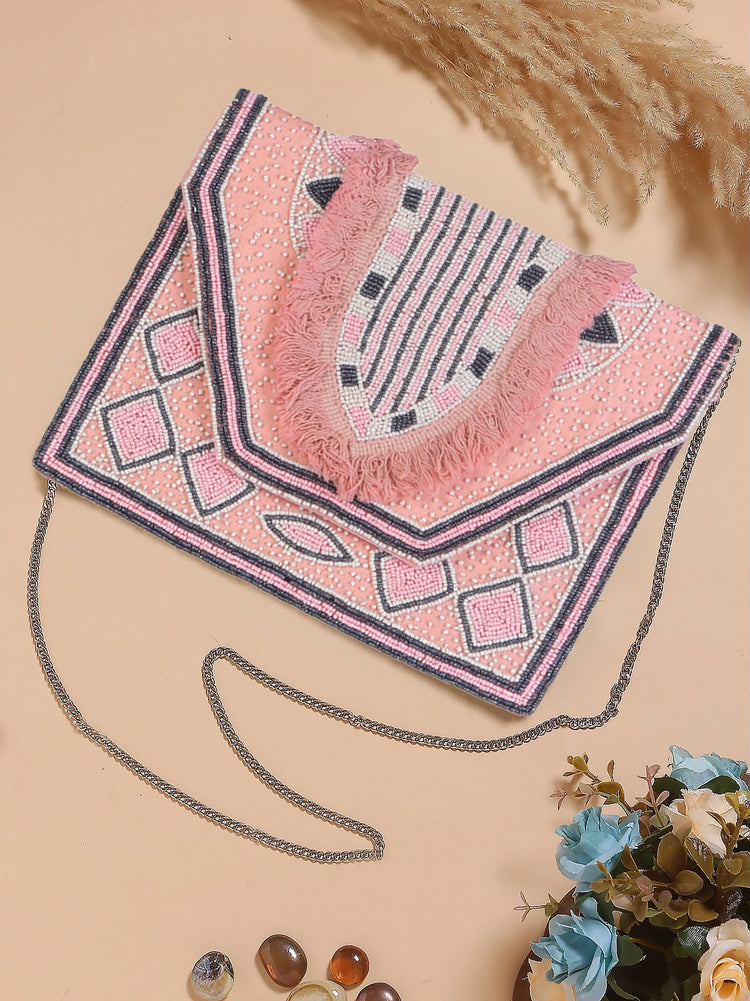 Original Sunset Beat blush pink beaded bag