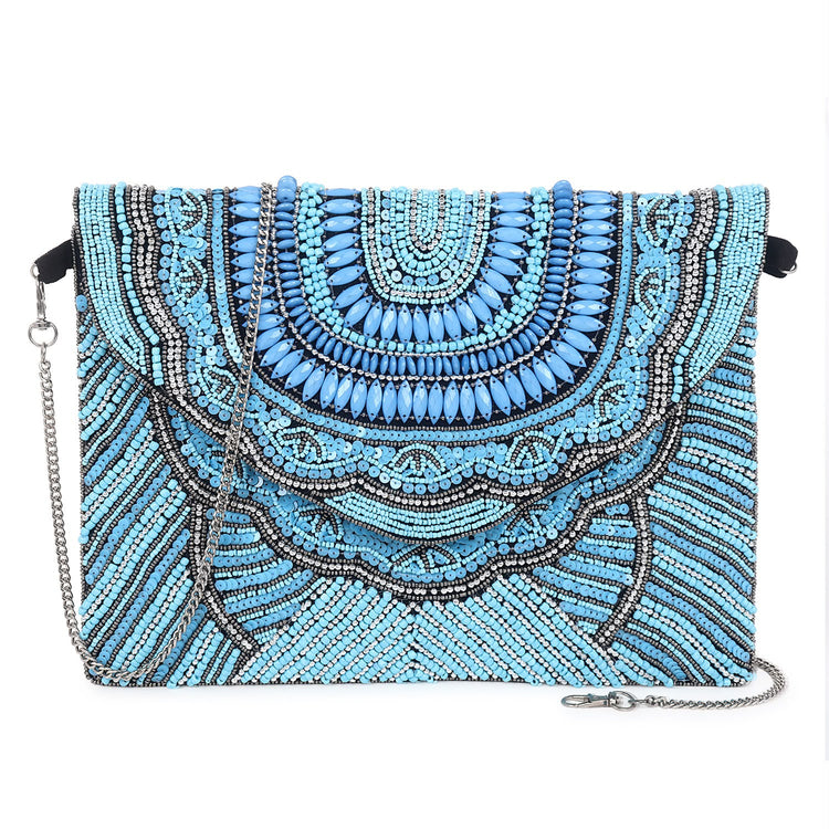 Original Midnight Spark turquoise beaded bag