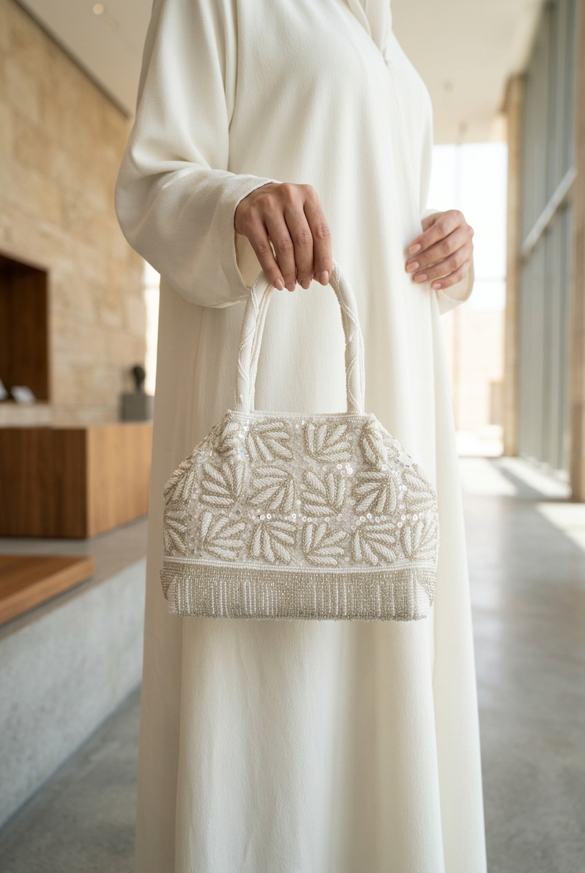 Ivory Reverie abaya styling