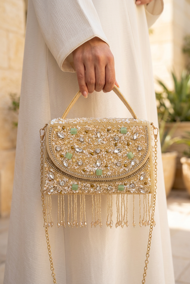 Mint Mirage ivory abaya styling