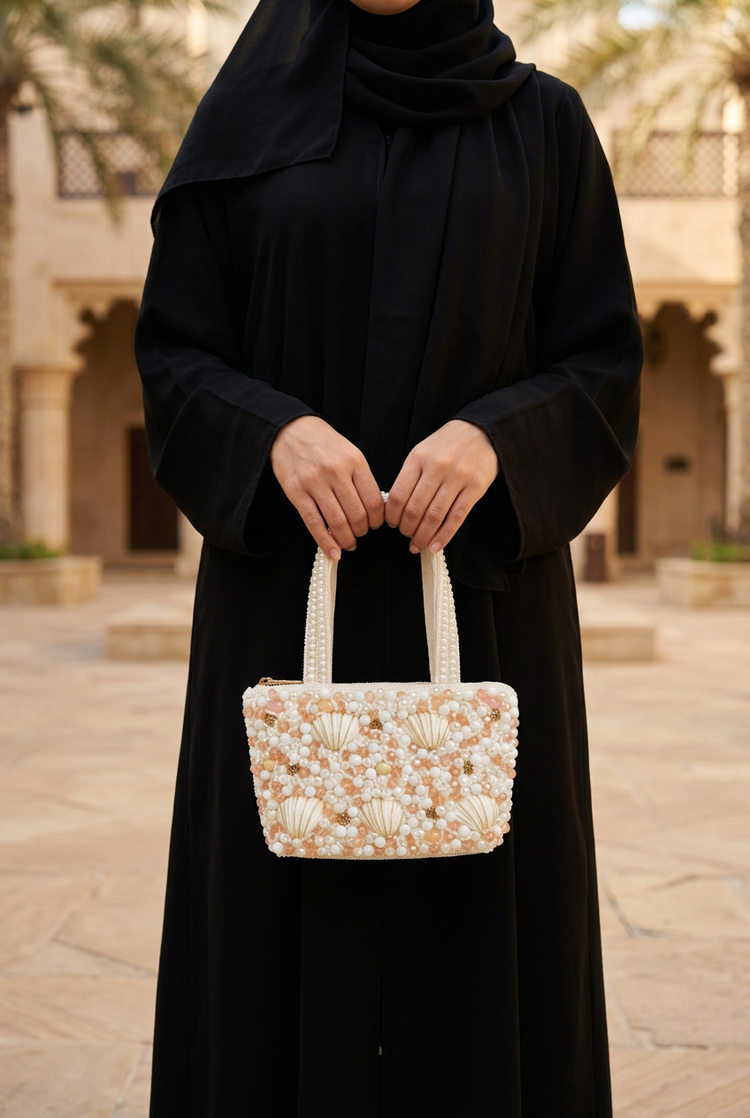 Shell Reverie Ivory abaya