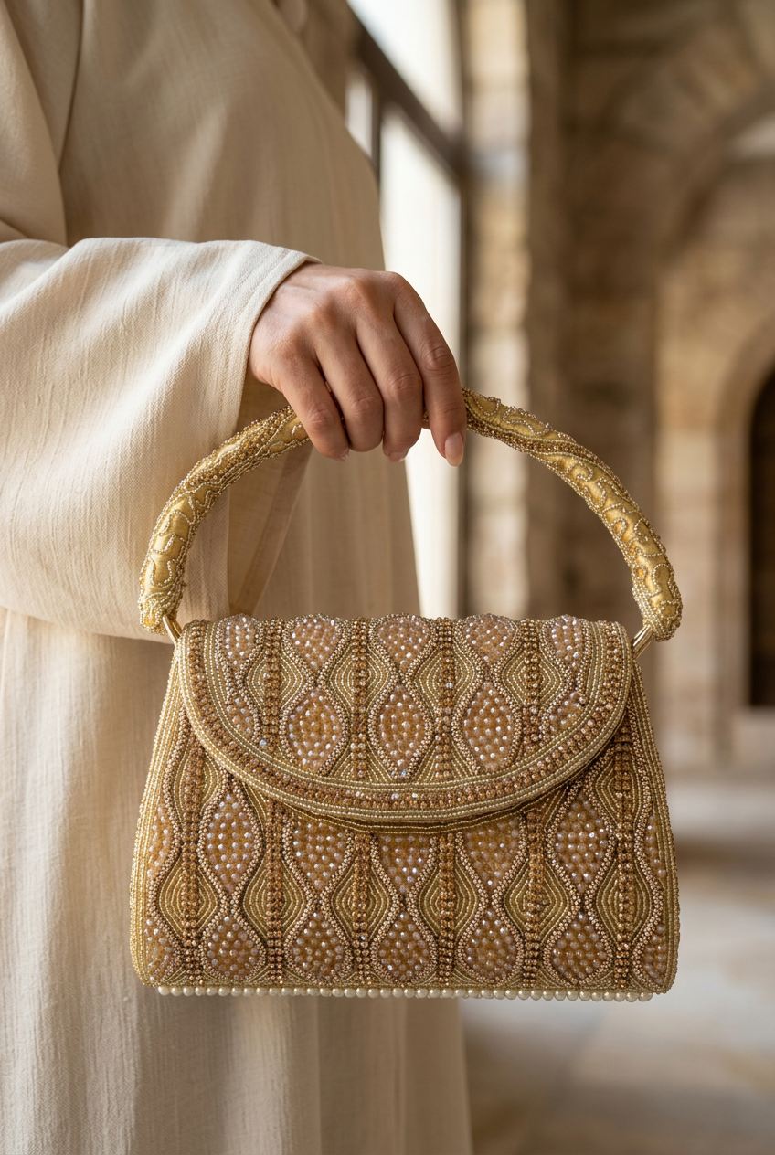 Golden Poise abaya styling
