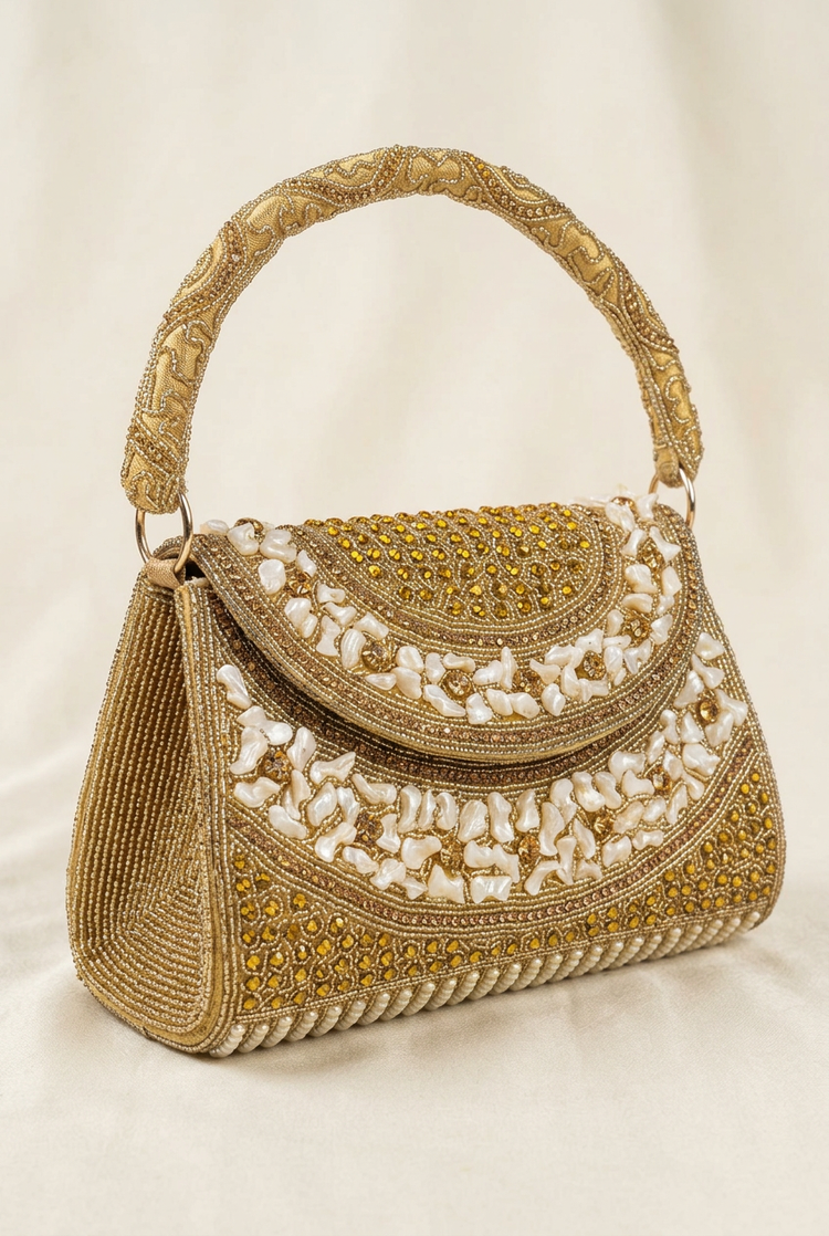 Gilded Ivory Mosaic angled studio view